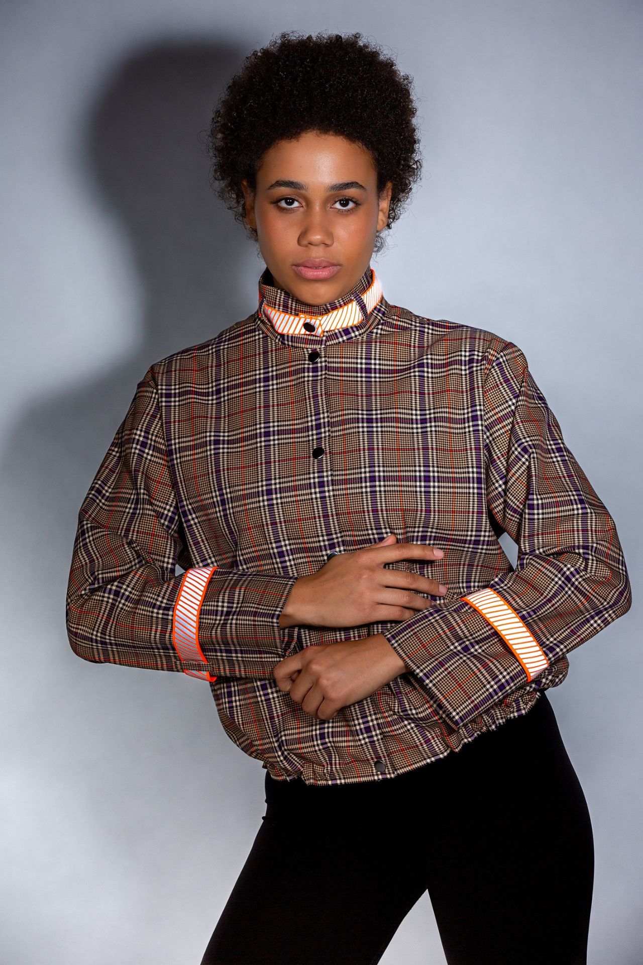 reflektierende Jacke Damen karriert