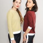 Sportshirt-reflektierend-hellgrün-weinrot