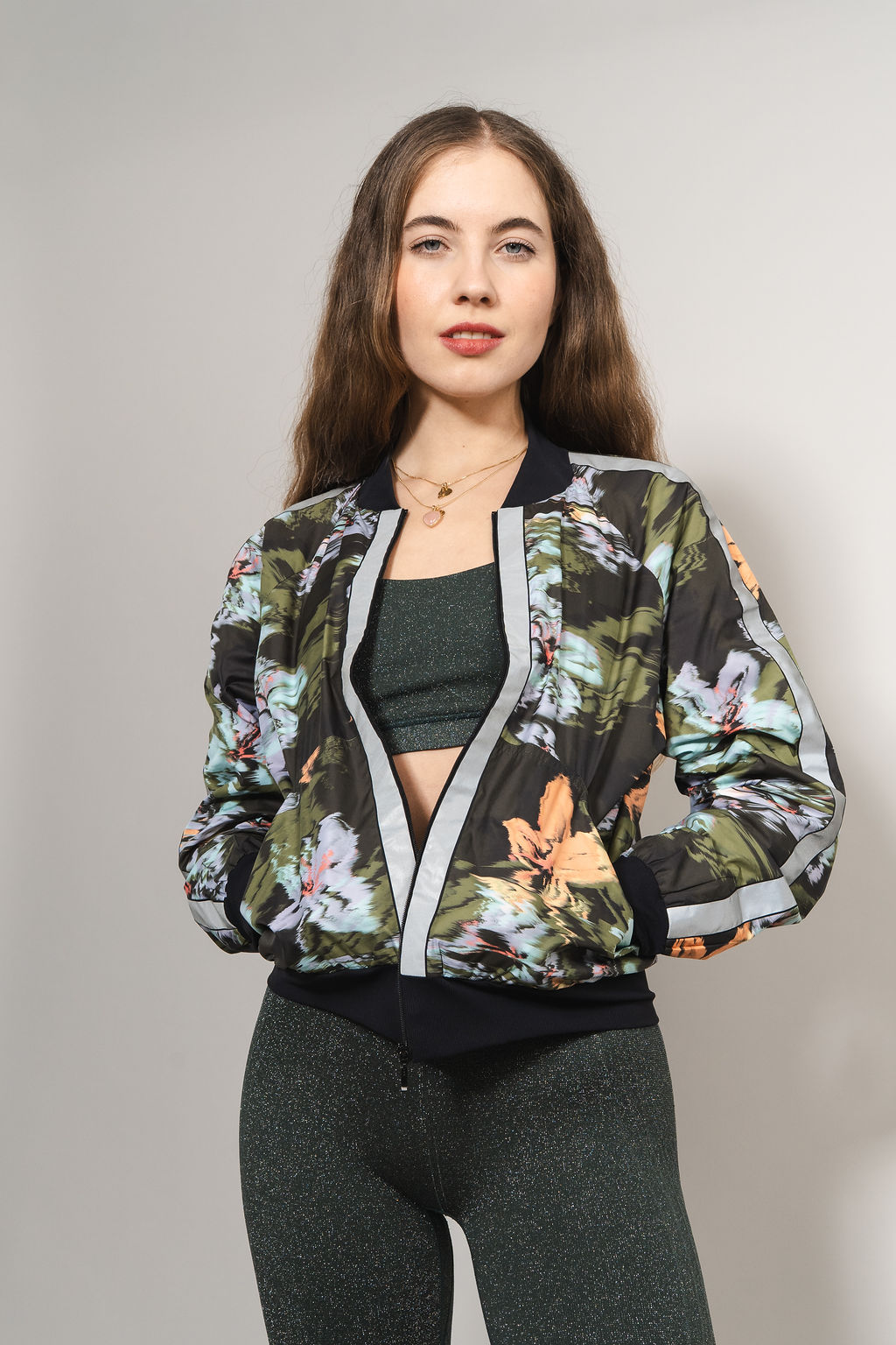 bomberjacke damen reflektierend blossom garden