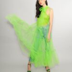 Tüllkleid neongrün