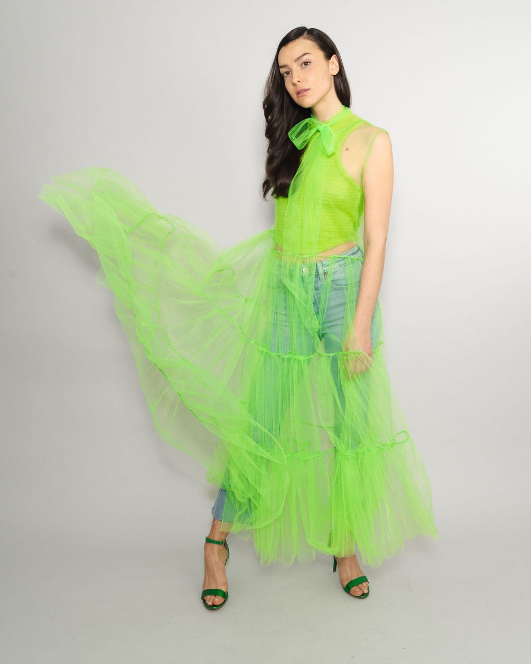 Tüllkleid neongrün